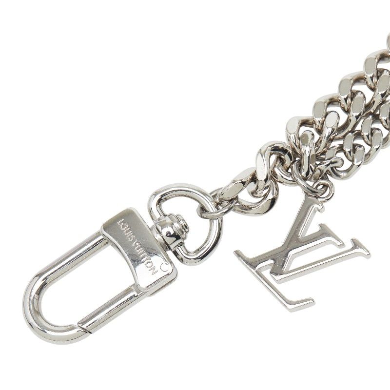 Louis Vuitton LV Figaro Wallet Chain Charm Double Silver Metal