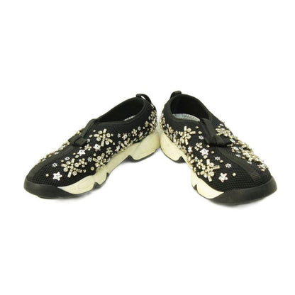 Dior Fusion Crystal Vision Sneakers Floral Applique Mesh Black 34