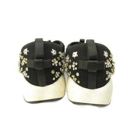 Dior Fusion Crystal Vision Sneakers Floral Applique Mesh Black 34