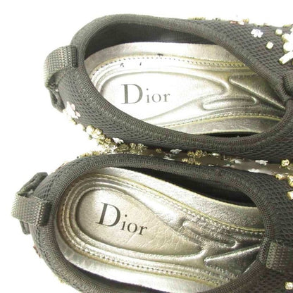 Dior Fusion Crystal Vision Sneakers Floral Applique Mesh Black 34