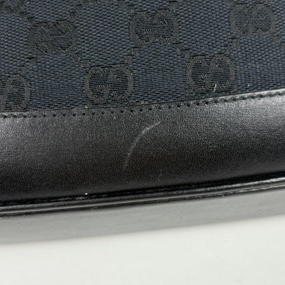 Gucci Jackie Line Shoulder Bag GG Canvas Black