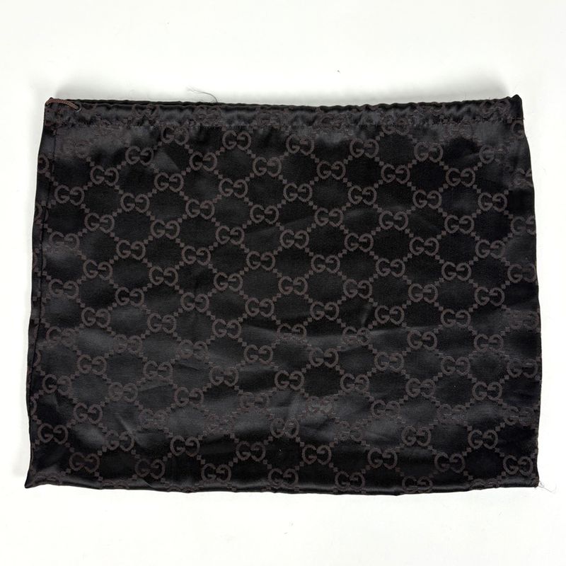 Gucci Jackie Line Shoulder Bag GG Canvas Black