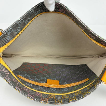 Gucci GG Pattern Shoulder Bag Logo Crossbody Yellow