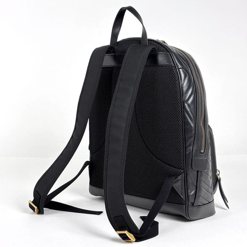 Gucci GG Marmont Backpack Logo Leather Black