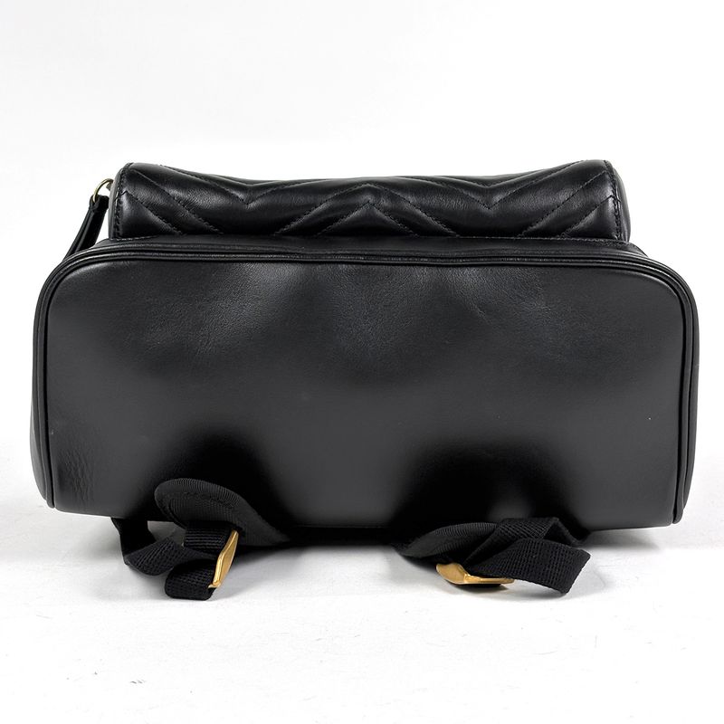 Gucci GG Marmont Backpack Logo Leather Black