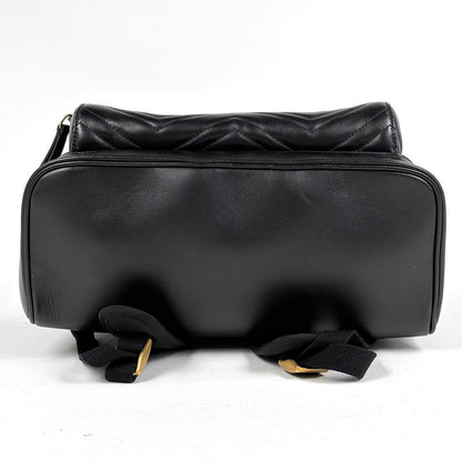 Gucci GG Marmont Backpack Logo Leather Black