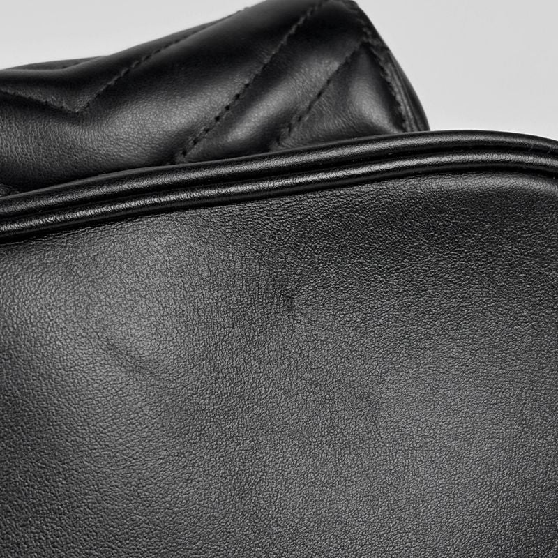 Gucci GG Marmont Backpack Logo Leather Black
