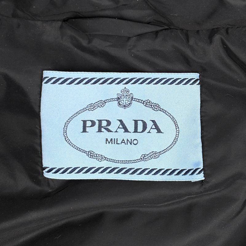 Prada Hoodie Down Jacket Double Zip Black