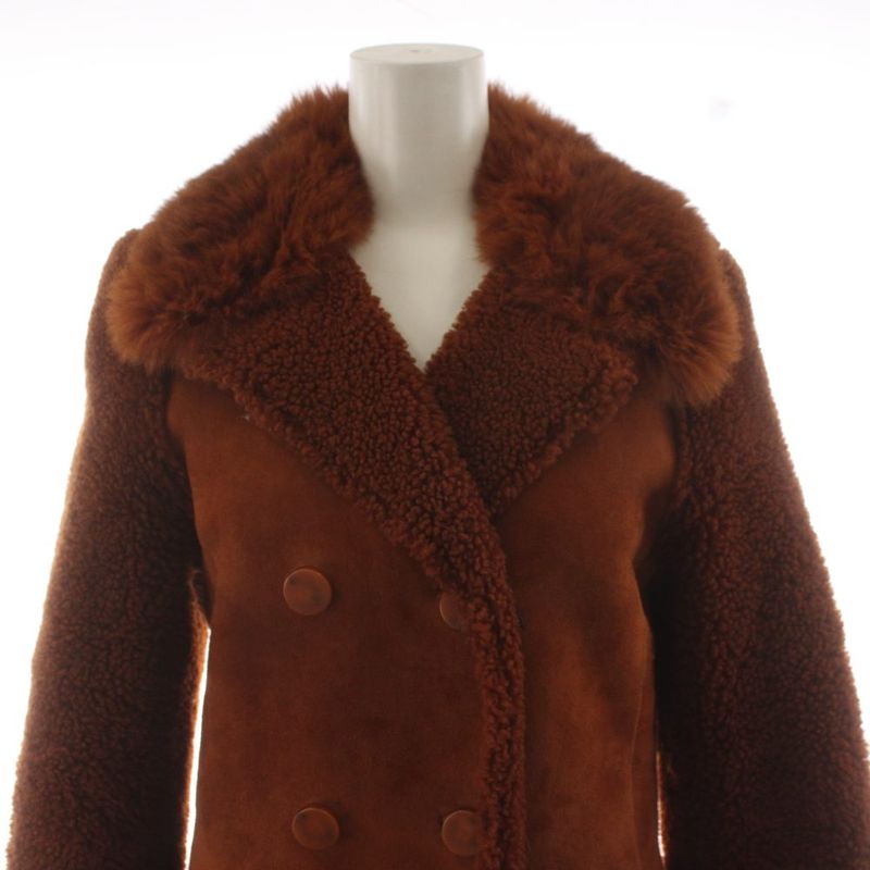 Balenciaga Mouton Coat Long Length 36 Brown