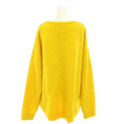 Loewe Knit Sweater Crew Neck Long Sleeve Anagram Embroidery Cashmere S Yellow
