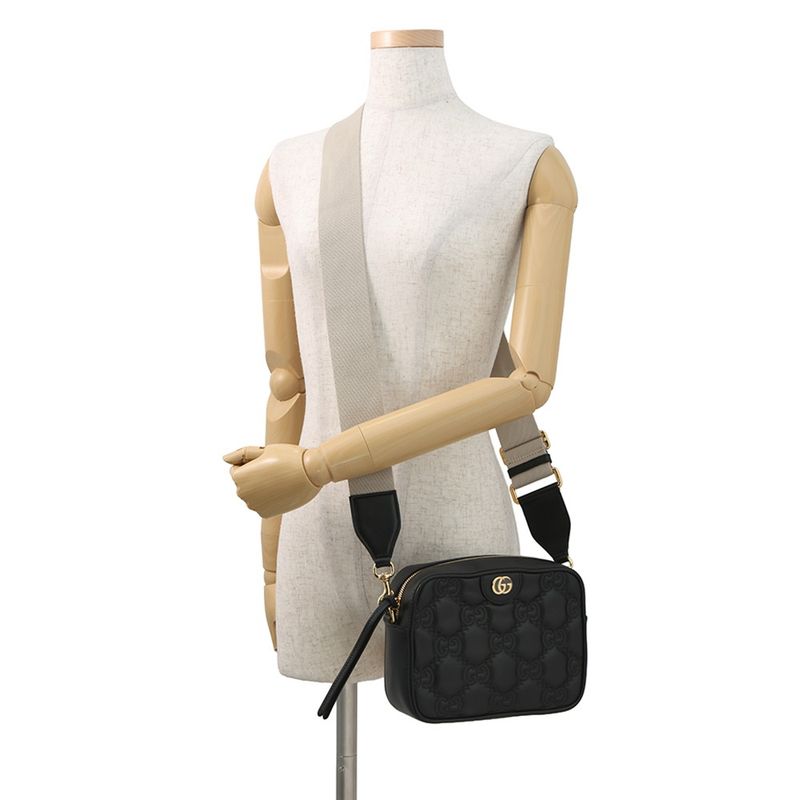 Gucci Shoulder Bag GG Matelasse Small Leather Black