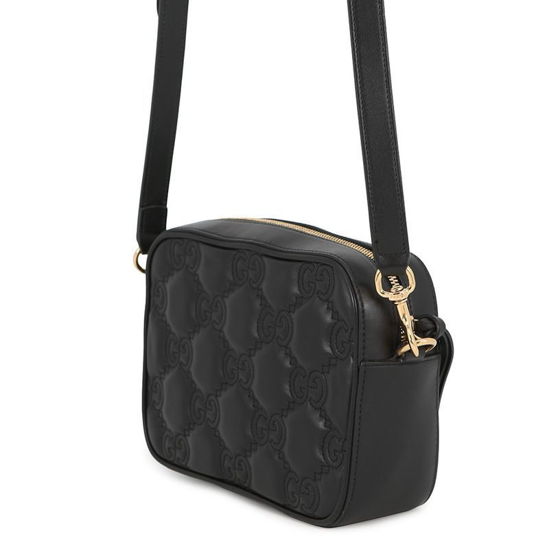 Gucci Shoulder Bag GG Matelasse Small Leather Black