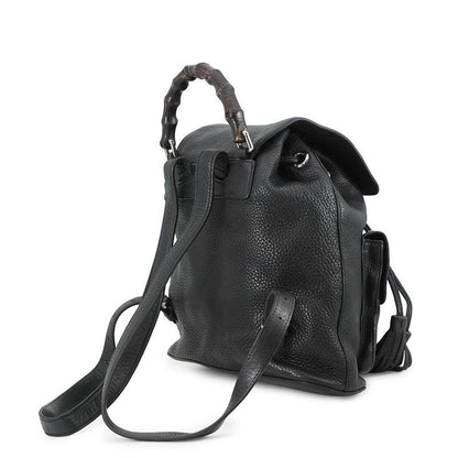 Gucci Backpack Bamboo Fringe Leather Black