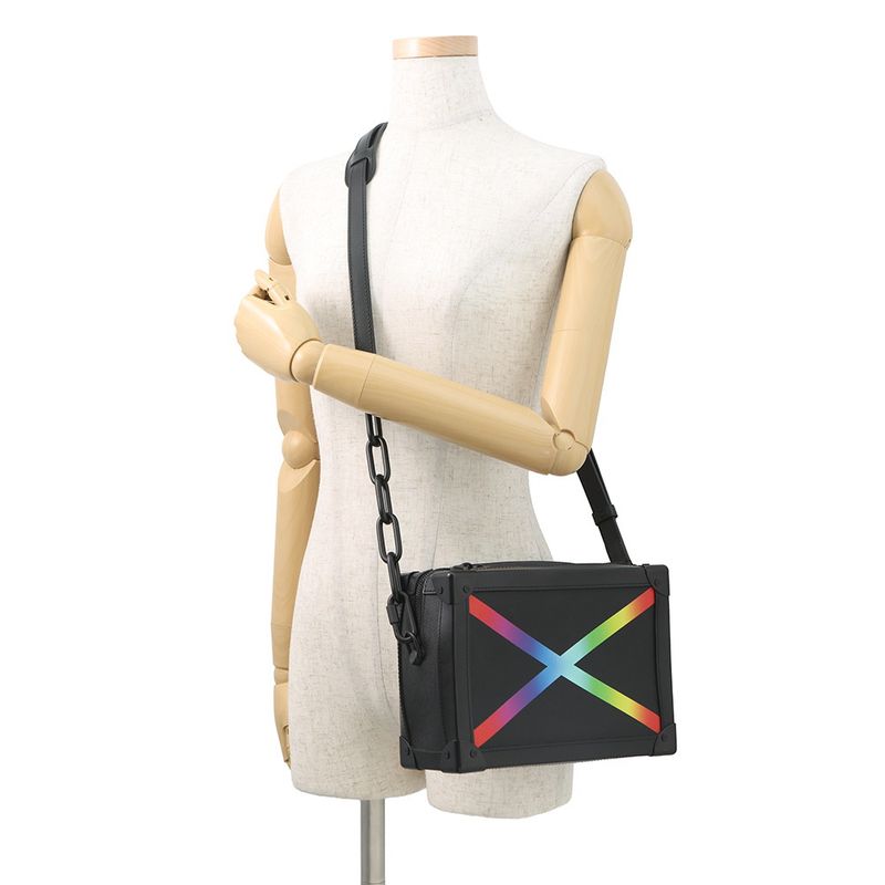 Louis Vuitton Shoulder Bag Taiga Soft Trunk Black Noir