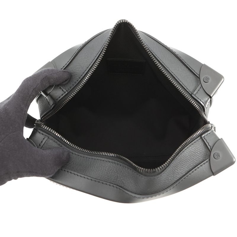 Louis Vuitton Shoulder Bag Taiga Soft Trunk Black Noir