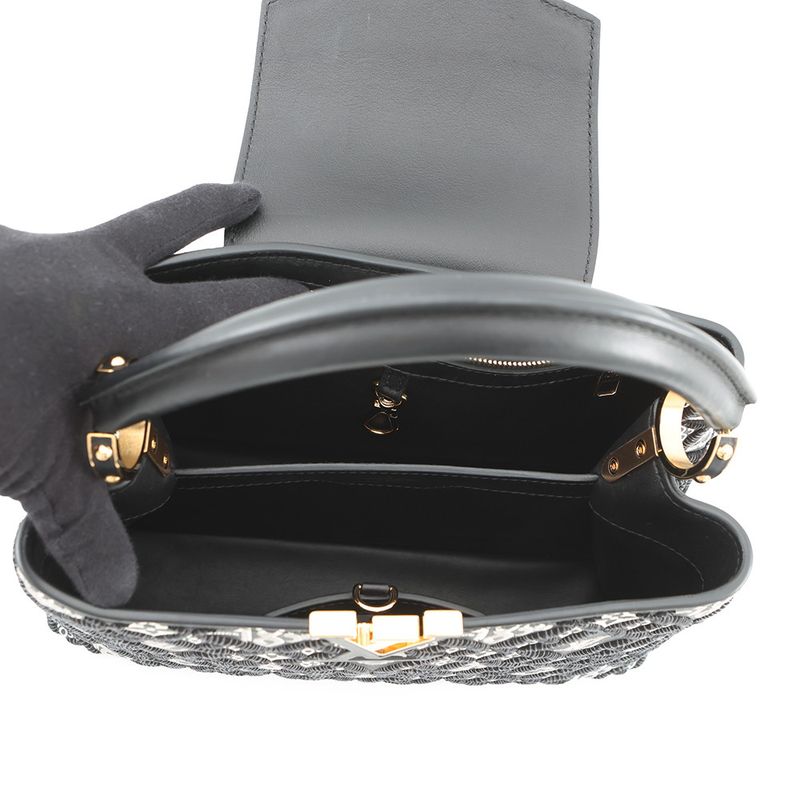 Louis Vuitton Handbag Calf Leather Capucines MM Noir Black