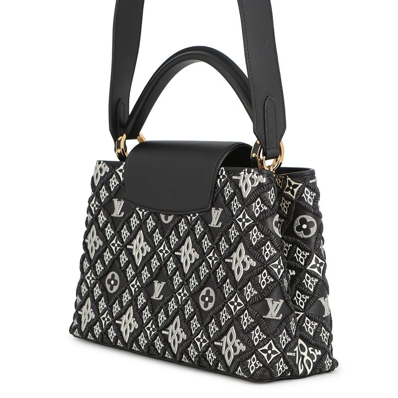 Louis Vuitton Handbag Calf Leather Capucines MM Noir Black