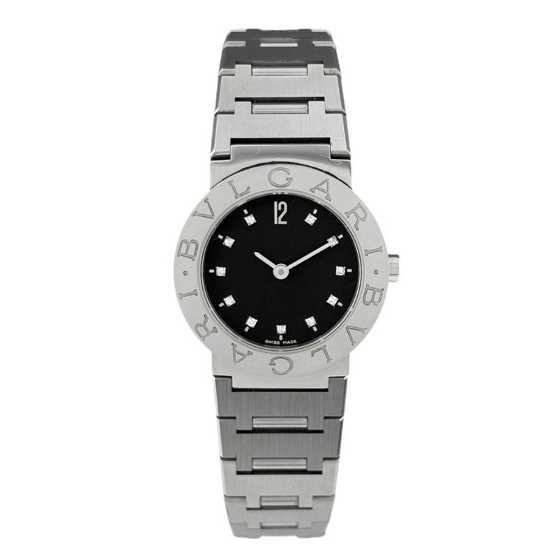 Bvlgari Diamond Watch SS Quartz Black