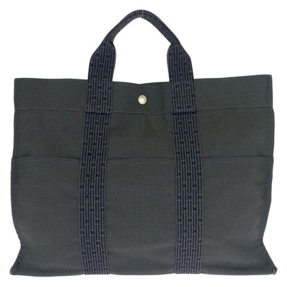 Hermes Her Line MM Gray Silver Canvas Tote