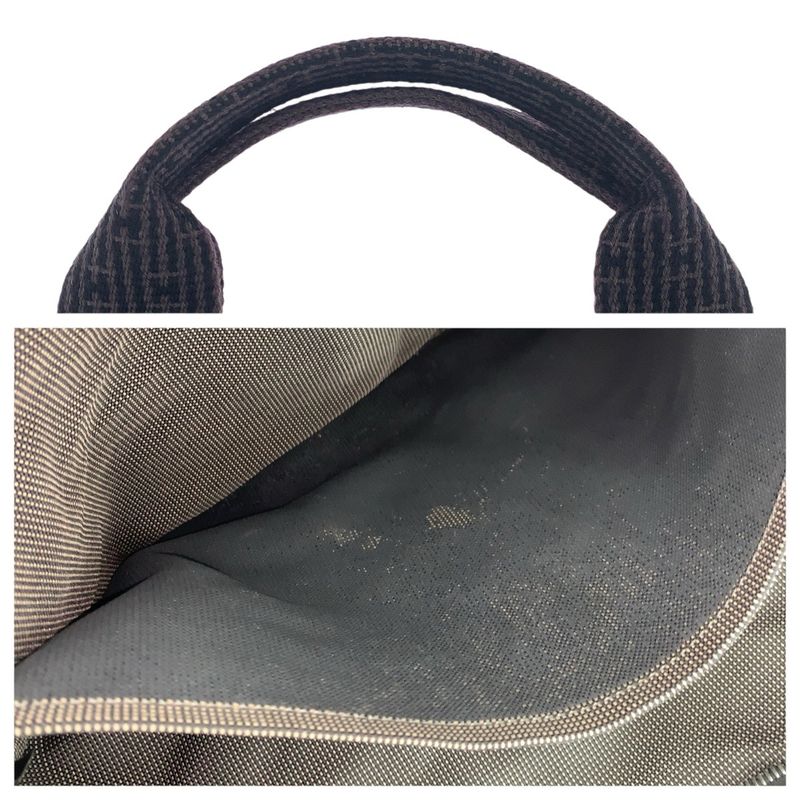 Hermes Her Line MM Gray Silver Canvas Tote