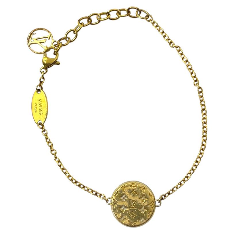 Louis Vuitton Bracelet L to Monogram Gold Silver