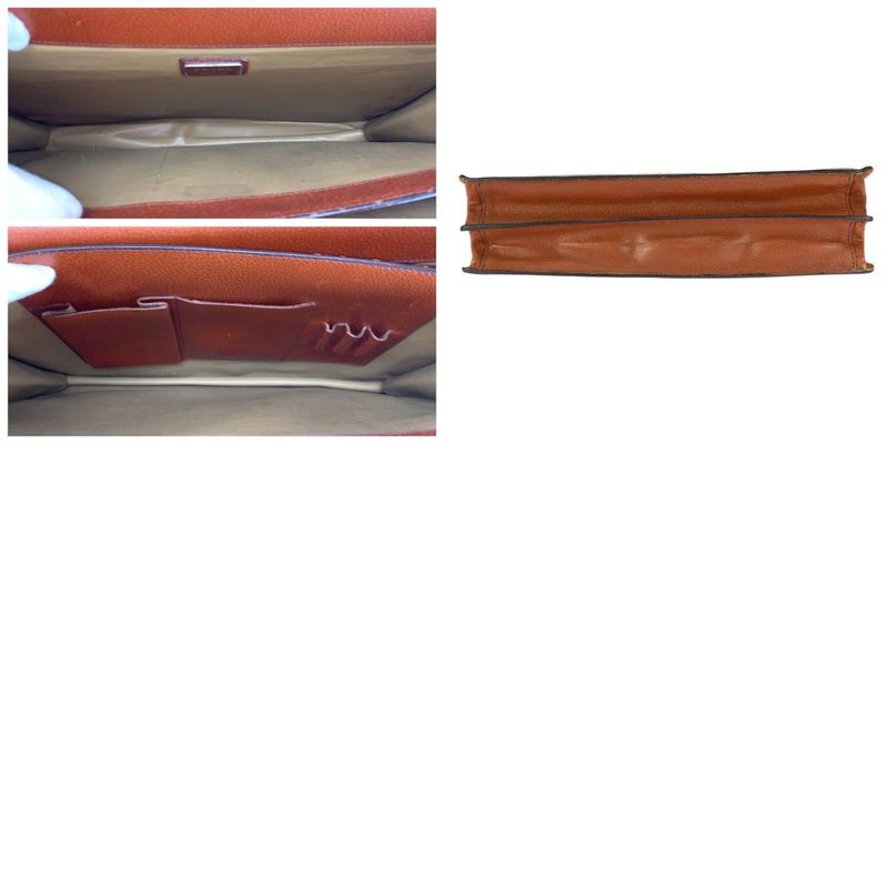 Prada Brown Silver Leather Business