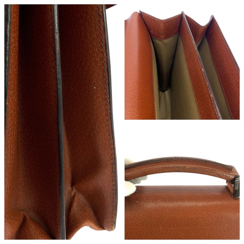 Prada Brown Silver Leather Business