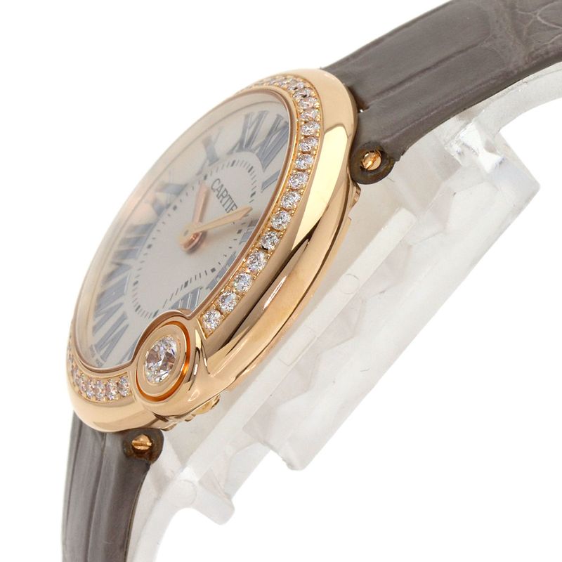 Cartier Ballon Blanc de Bezel Diamond Watch 18K Pink Gold