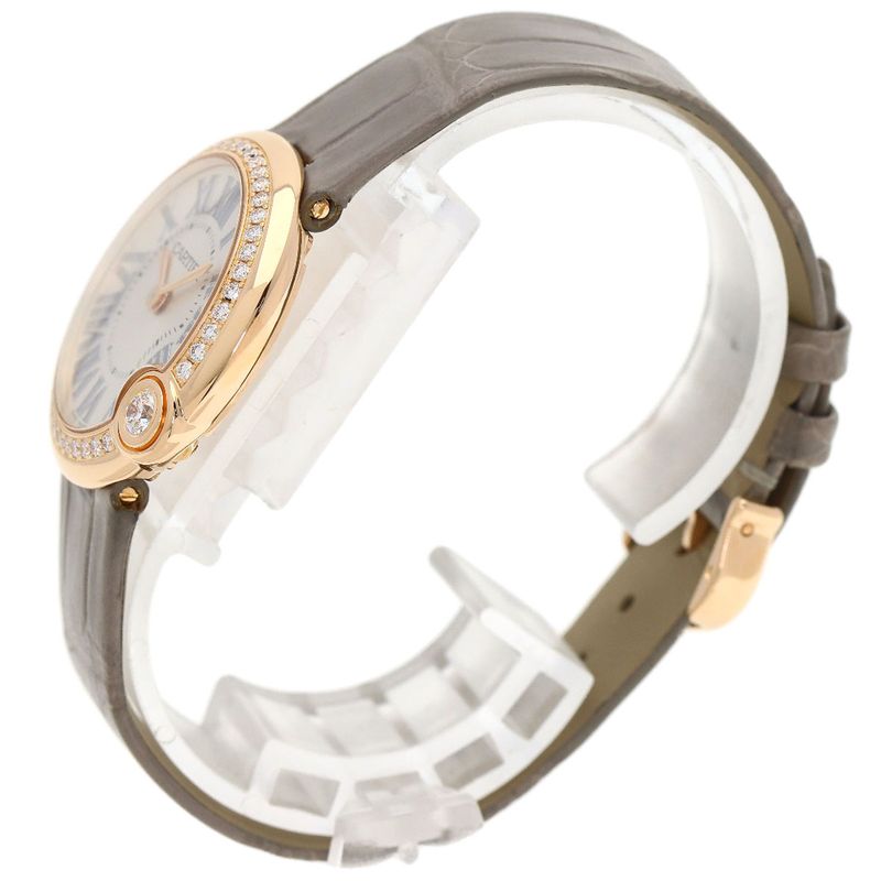 Cartier Ballon Blanc de Bezel Diamond Watch 18K Pink Gold
