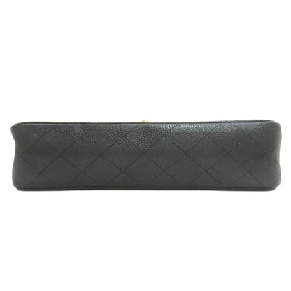 Chanel Quilted Double Flap Gold Shoulder Bag Grained Calfskin