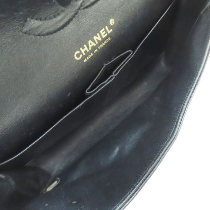 Chanel Quilted Double Flap Gold Shoulder Bag Grained Calfskin