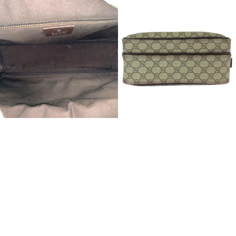 Gucci GG Plus Beige Dark Brown Silver Supreme Canvas Leather