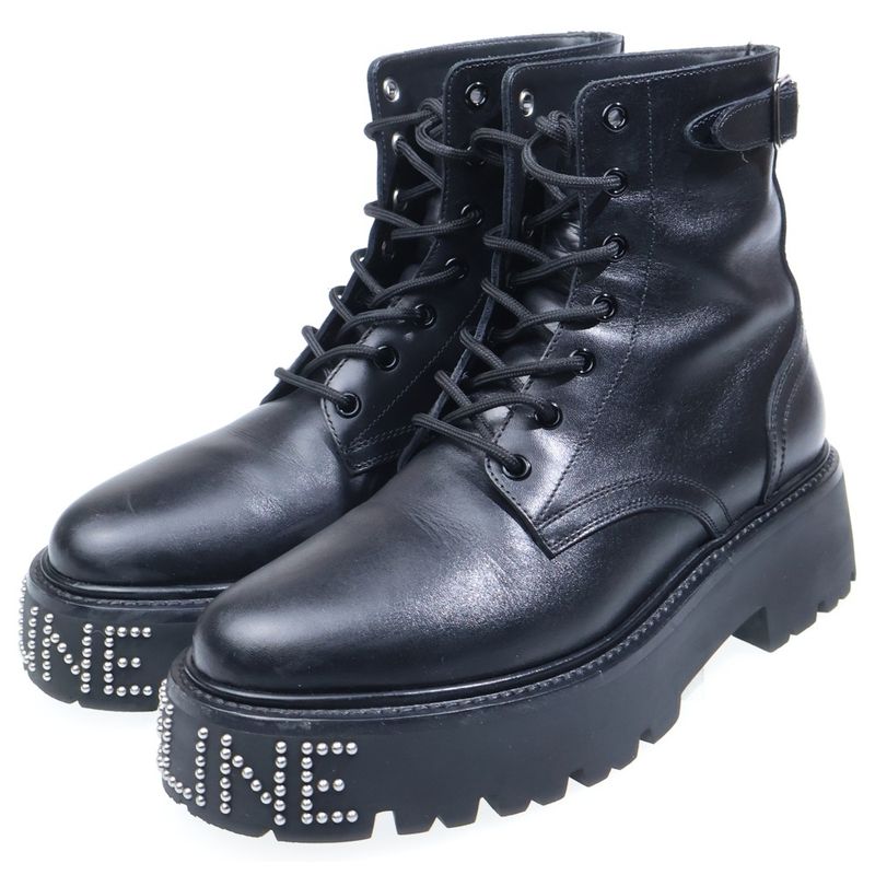 Celine Bulky Lace Up Boots Black