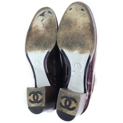 Chanel CC Logo Patent Long Boots Brown