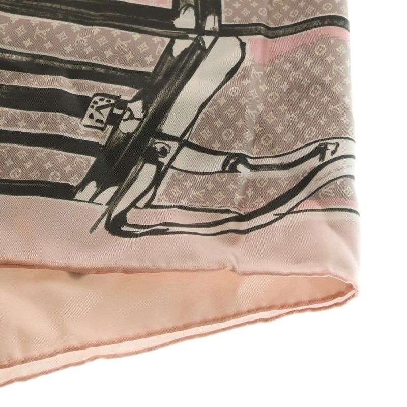 Louis Vuitton Carre Trunk Scarf Pink Silk