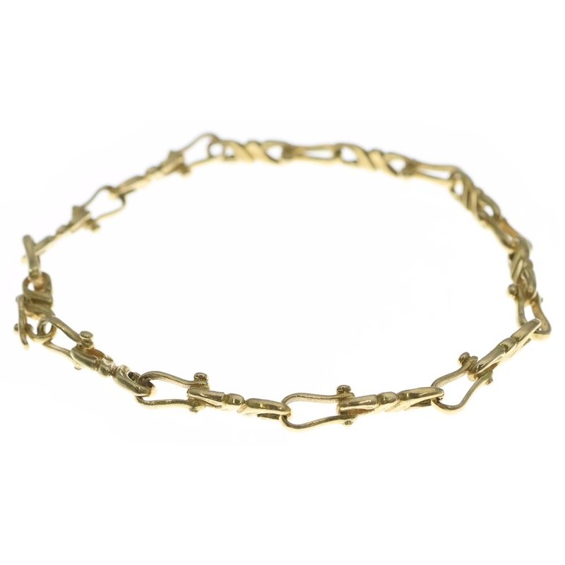 Hermes Vintage Twist Chain Bracelet 18K Gold