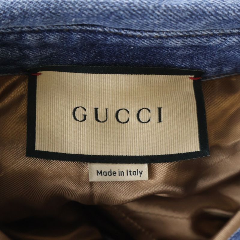 Gucci Washed Organic Denim Shirt Jacket Indigo