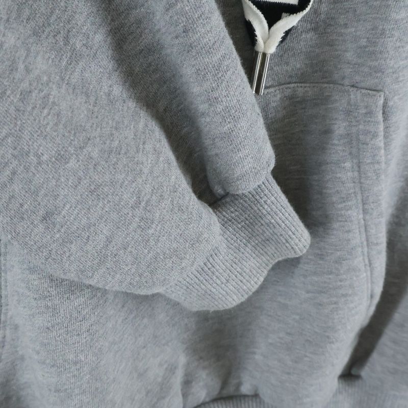Celine Loose Sweatshirt in Cotton Fleece Drawstring Hoodie Pullover