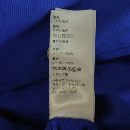 Celine Embroidered Teddy Logo Embroidery Satin Jacket Blue
