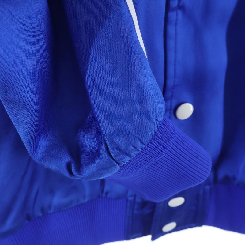 Celine Embroidered Teddy Logo Embroidery Satin Jacket Blue