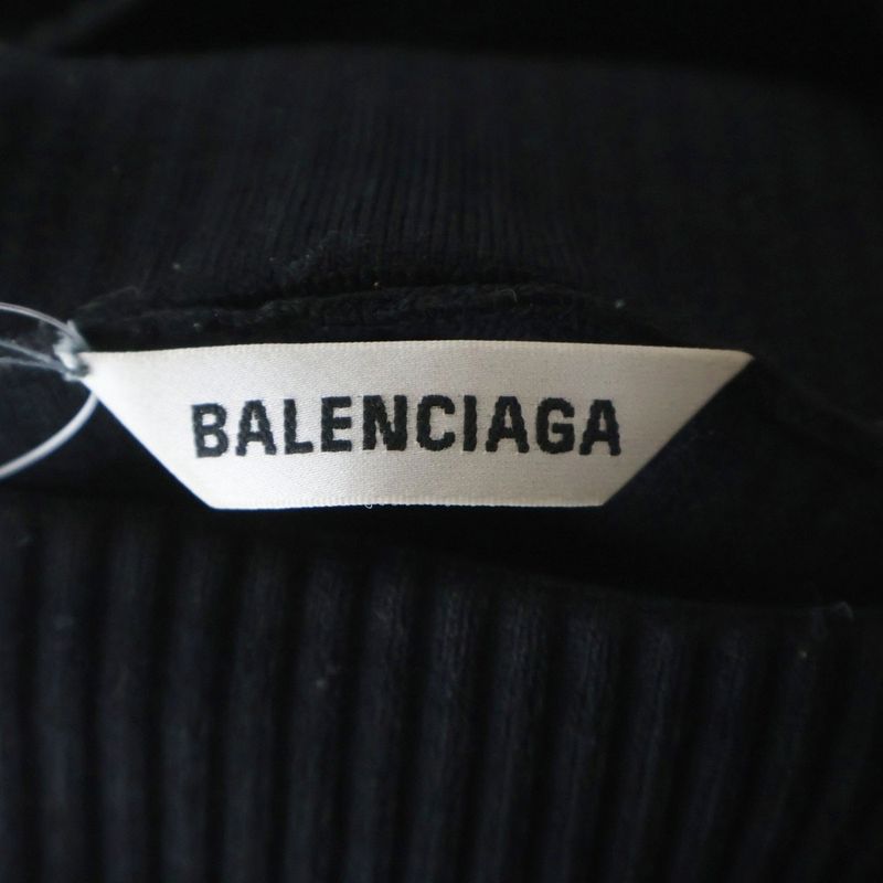 Balenciaga High Neck Long Sleeve Sweater Black