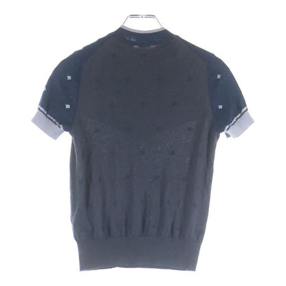 Hermes Miyanobu Harness Crew Neck Short Sleeve Knit Cashmere Navy