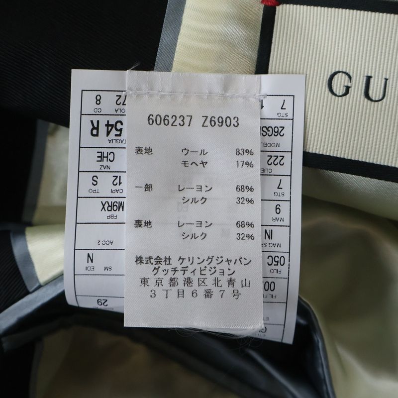 Gucci Tailored Jacket Black Wool Silk