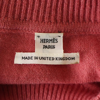 Hermes Crew Neck Short Sleeve Knit Cashmere Pink