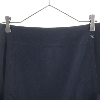 Chanel CC Logo Long Skirt Gray