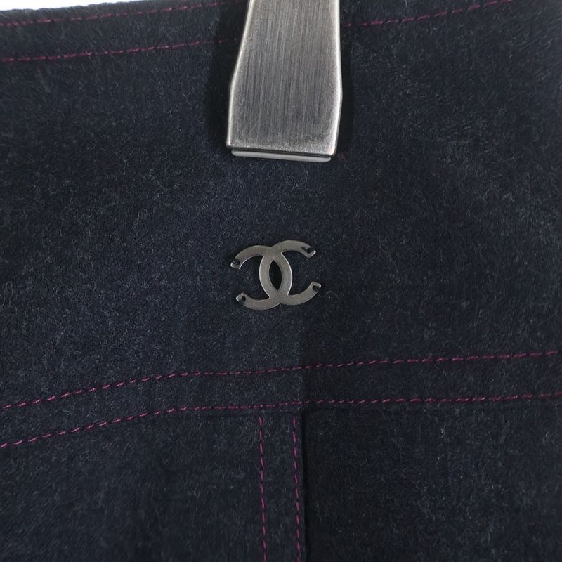 Chanel CC Logo Long Skirt Gray