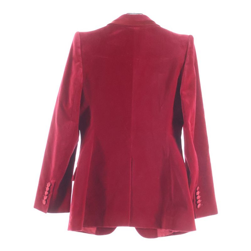Gucci Velvet Peak Lapel Single Jacket Red 38