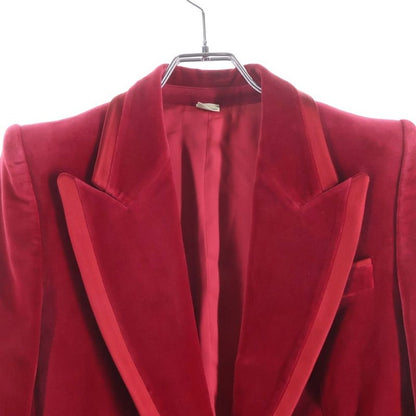 Gucci Velvet Peak Lapel Single Jacket Red 38