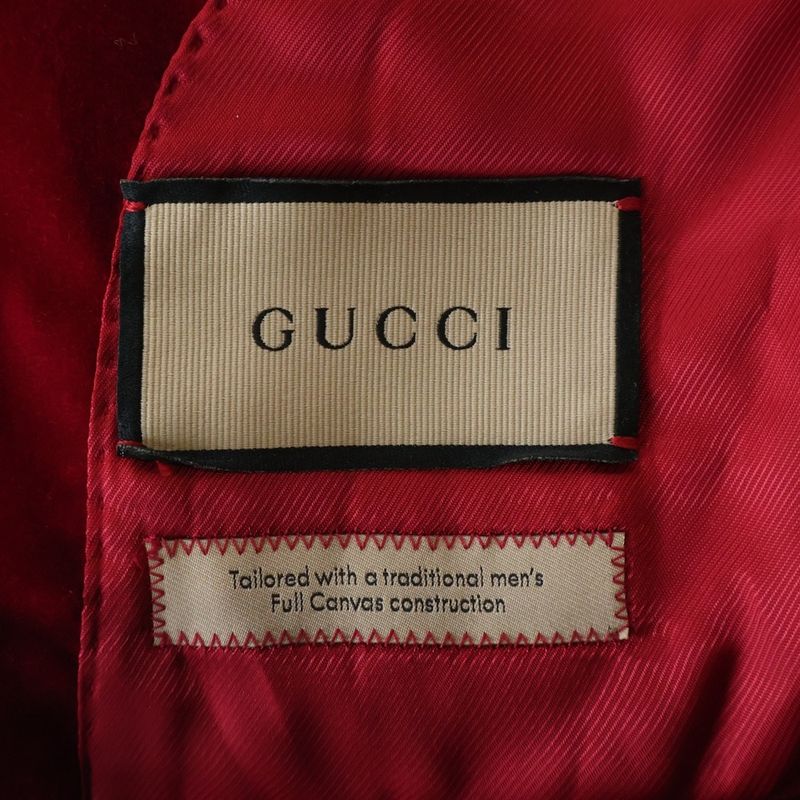 Gucci Velvet Peak Lapel Single Jacket Red 38