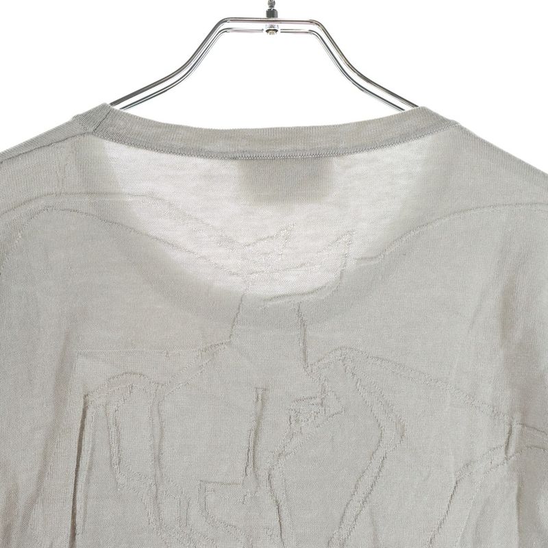 Hermes Horse Pattern Long Sleeve Knit Gray